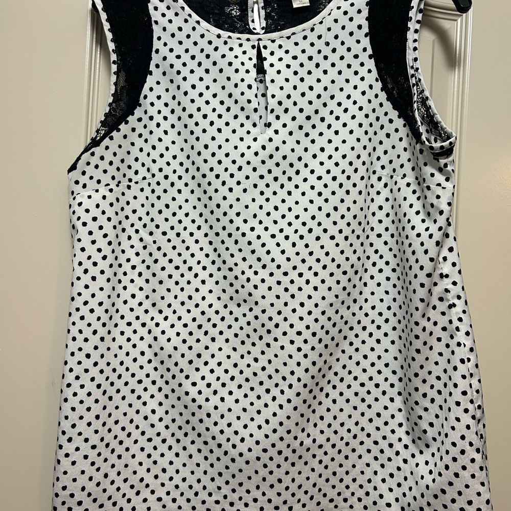 LOFT Black and White Polka Dot Kids Dress